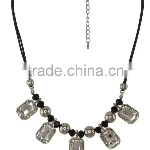Faceted Faux Gem Statement Necklace photo-3