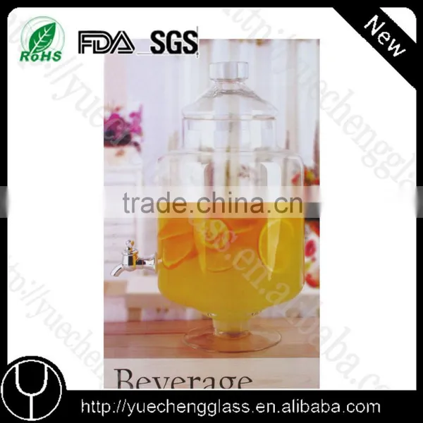 Glass Beverage Dispenser With Tap, Glass Juice Dispenser