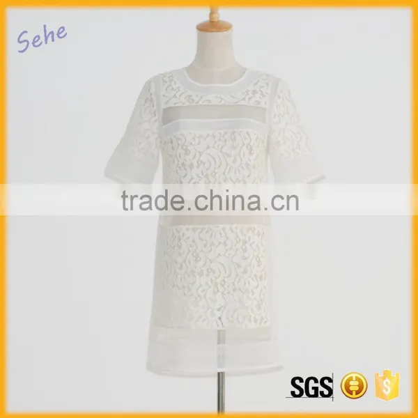 Organ Short Sleeve Straight Daily Wear Dress Women