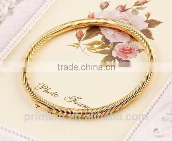 New Fashion Jewelry Spring Tube Type Bangle Gold Plated Adjustable Bracelet photo-4