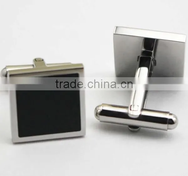 316L Stainless Steel Square Black Enamel Cufflinks for Men Supplier's Choice photo-3