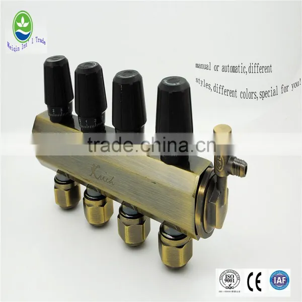 6 Ports Brass Water Separator Compositive Underfloor Heating Manifolds Brass Manifolds photo-2