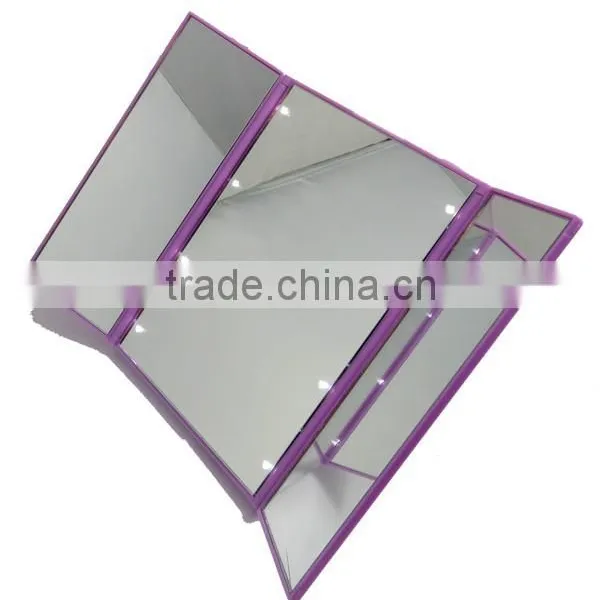 Square ABS Plastic Cosmetic Lighted Travel Makeup Mirror photo-3