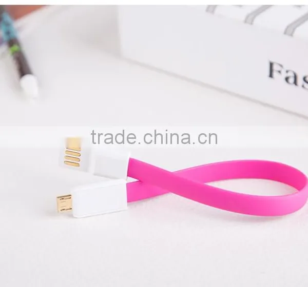 Veister 22cm Magnet Flat Noodle Micro USB Data Sync Charger Cable For Samsung and for IPhone 56 photo-6