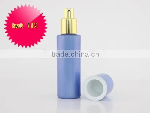 Skin Care Packagings Bottles Blue Glass Cosmetic Pump Bottle Jar With Screw Cap photo-2