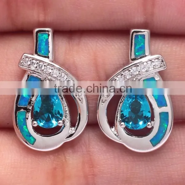Wholesale Opal 925 Sterling Silver Round Opal Stud Earring With Pink Opal Stone photo-2