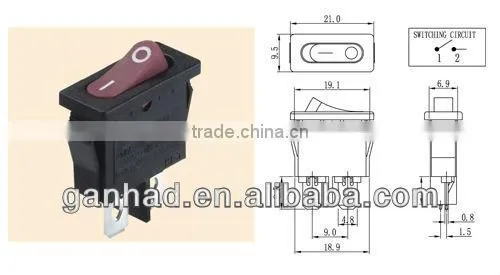 Home appliance lighted rocker switch & Rocker series switch