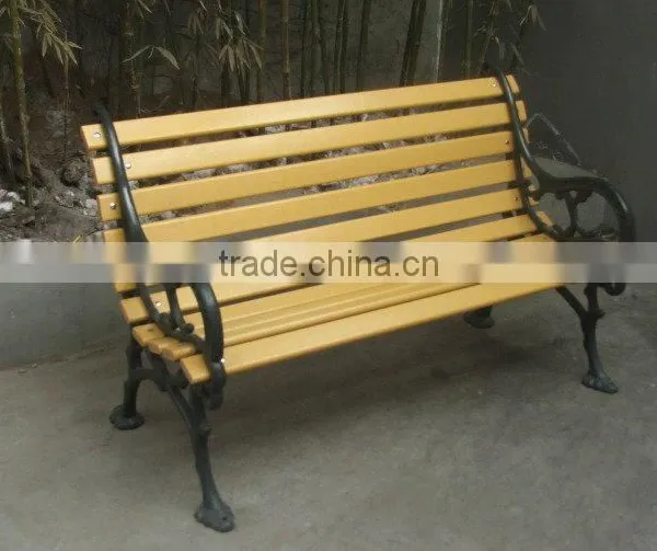 Classic Wooden Garden Bench With Metal Legs photo-3