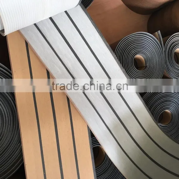 PVC Flooring Roll Synthetic Marine Decking Teak Decking EU CE SGS Standard 190*5mm photo-2