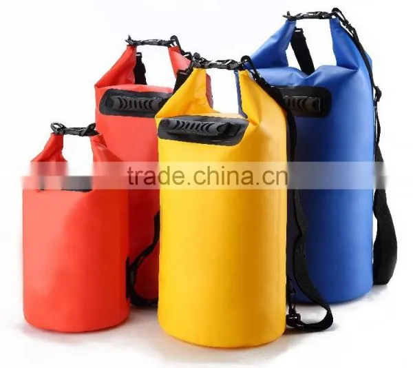 2015 New Style Waterproof Ocean Pack Dry Bag With Handle and Strap Yellow Blue Red 1l,10l.15l,20l,30l, 40l, 50l,60l,80l