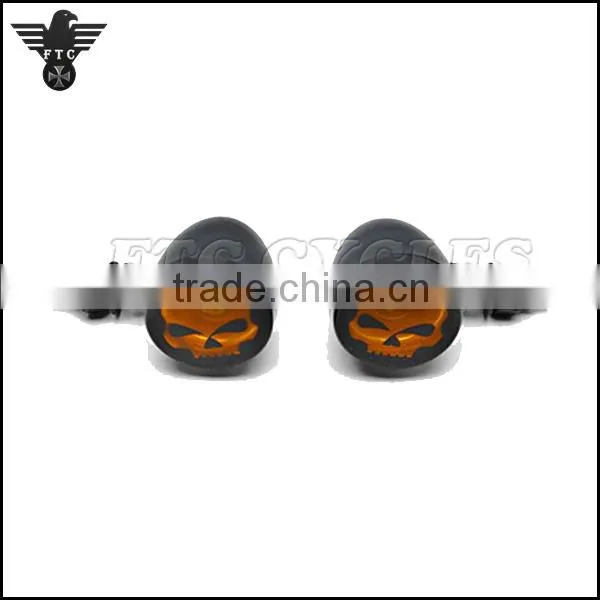 Aluminum Skull Lens Vintage Motorcycle Turn Signals for Harley Cruisers photo-2