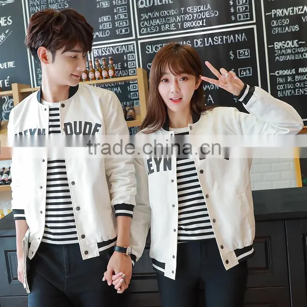 2016 New Fashion Young Men and Women Couples Outfit Korea Style Print Coat Outware Jackets OEM photo-5
