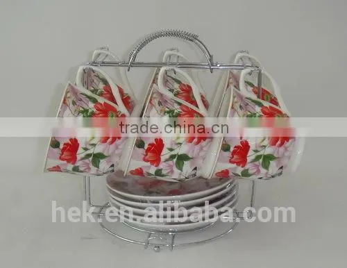 Factory Directly Sale Modern Tea Cup and Saucer Flower Color photo-2