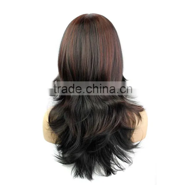 Women Long Curly Synthetic Wig With Side Bangs Promotion Price photo-2