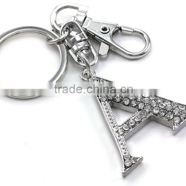 Metal A Letter Alphabet Keychain