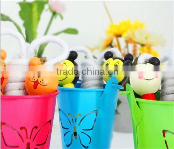 Kids Wood Skipping Jump Rope Wooden Green Bee Cartoon Animals Toy Party Favor Supply Fitness photo-5