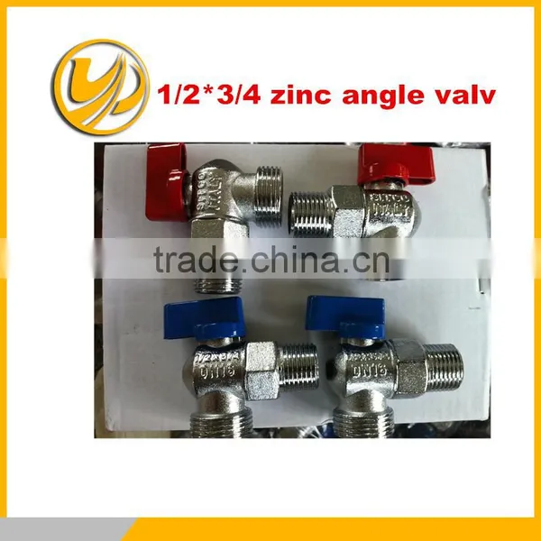 1/2"*3/4" Zinc Angle Valve Made in China Yuhuan Manufacturer