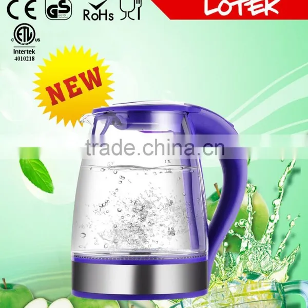 Striking Blue Led Glass Electirc Kettle With 1.7L Volume photo-2
