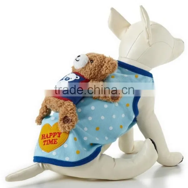 Spot Red Blue Detachable Toy Bear Pet Clothe Cat Dog Pet Wear Pet Apparel photo-3