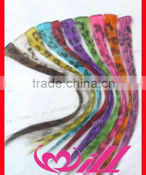 Pretty Synthetic Feather Hair Extension Cheap Synthetic Colorful Clip-in Hair Extensions Synthetic Fiber Hair Extension photo-2