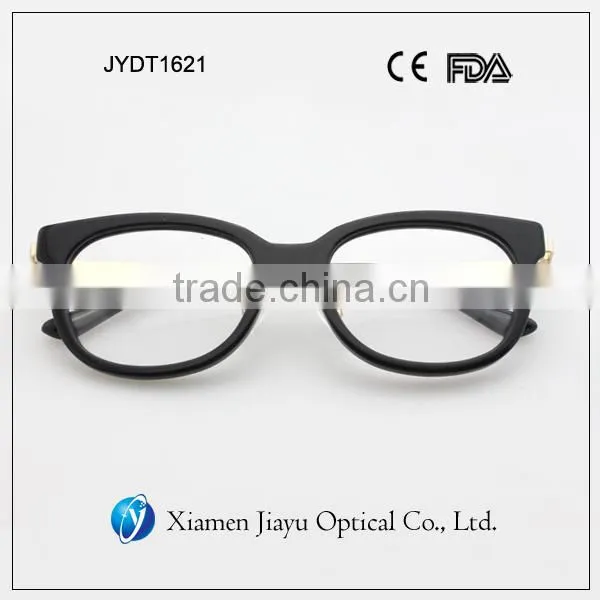 Golden Color Metal Temple Acetate Frame Spectacle Frames photo-2
