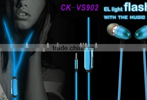 EL Wire Earphone Glowing Earphone