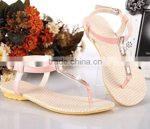 2015 Hot Sale Summer Flat Leisure Ladies Sandals Wholesale photo-4