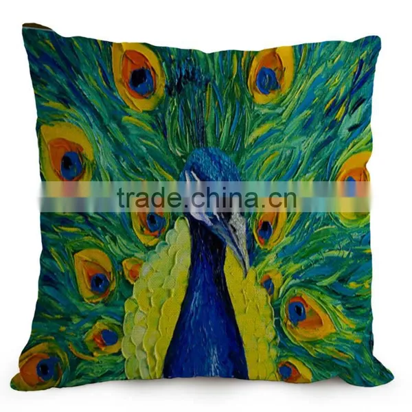 Luxury Peacock Feather Cushion Covers 45X45cm High Level Pillows Covers Unique Throw Pillows Cases Sofa Bedroom Gift photo-2