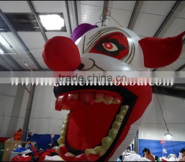 Halloween Decoration Big Hanging Inflatable Clown Head for Sale photo-3