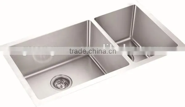 Hand Made Stainless Steel Double Bowls Kitchen Sink GR-Z8643-1 photo-5