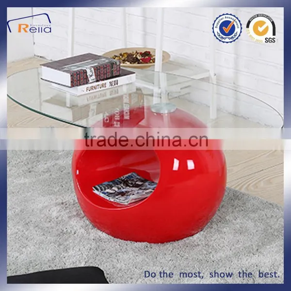 MORDEN SIMPLE GLASS TEA TABLE FIBER Glass EXCELLENT CLASSIC photo-4