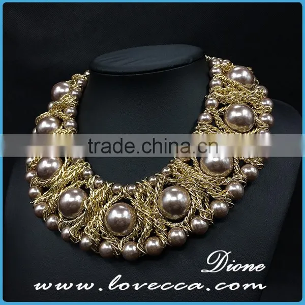 Hot Christmas Gift Jewelry Exaggerate Gold Chain Big Stone Collar Necklace photo-3