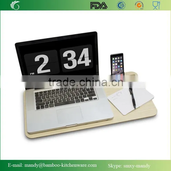 Premium Bamboo Mobile LapDesk (For 15" to 17" Laptops) With Desk Space photo-2