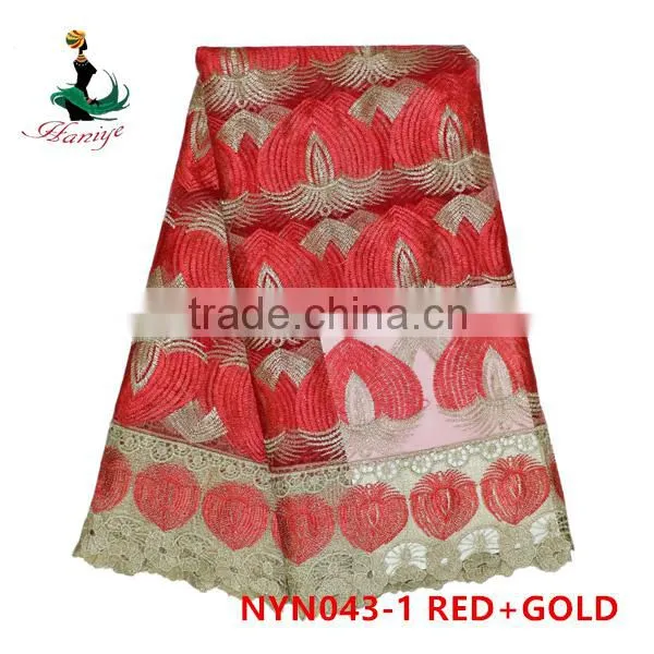 Haniye 2016 Wholesale Women Dress Lace Fabric/wholesale Beaded Lace Fabric/white Tulle Lace Fabric/NYN43 photo-2