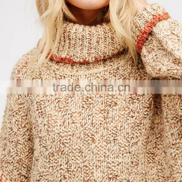 Winter Autumn Pullover Coat Woman High Neck Fashion Heavy Woolen Knit Sweater photo-4