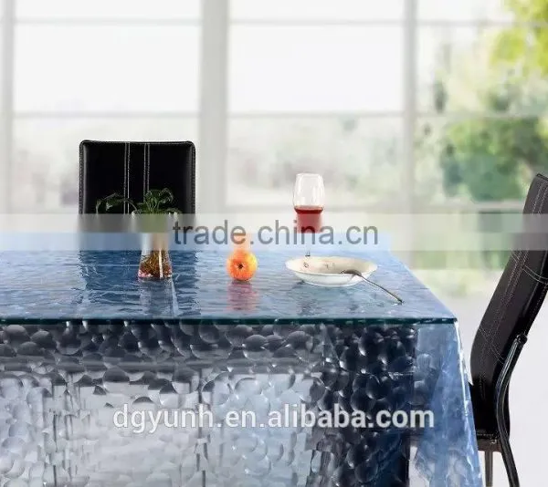 Newest Blue Design With 3D Stereoscopic Transparent PVC Tablecloth photo-2