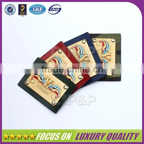 Two Fish Lifelike Looked Embossed Jeans Leather Patch for High End Clothing photo-2