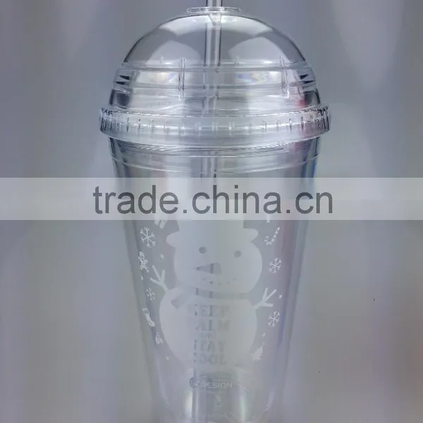 New Design Beautiful Cup Plastic Cup With Straw Drink Mug photo-2