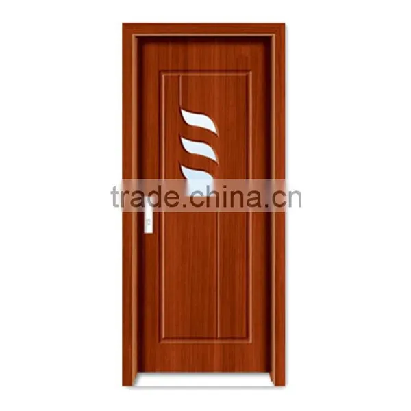 Pvc Door With Glass Soundproof Pvc Wooden Door for Apartmet