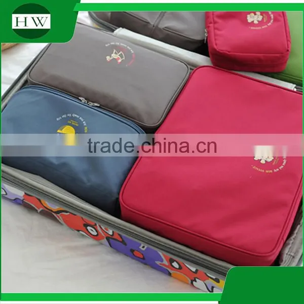 Popular Mini Portable Drawstring Polyester Material Custom Hanging Travel Toiletry Bag photo-3