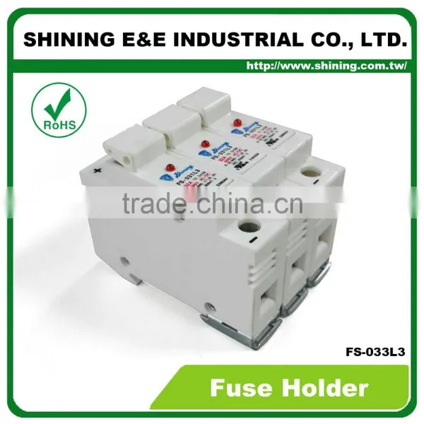 FS-033L3 UL Approved 600V 32A 3 Pole 10x38 Porcelain Fuse Carrier photo-3