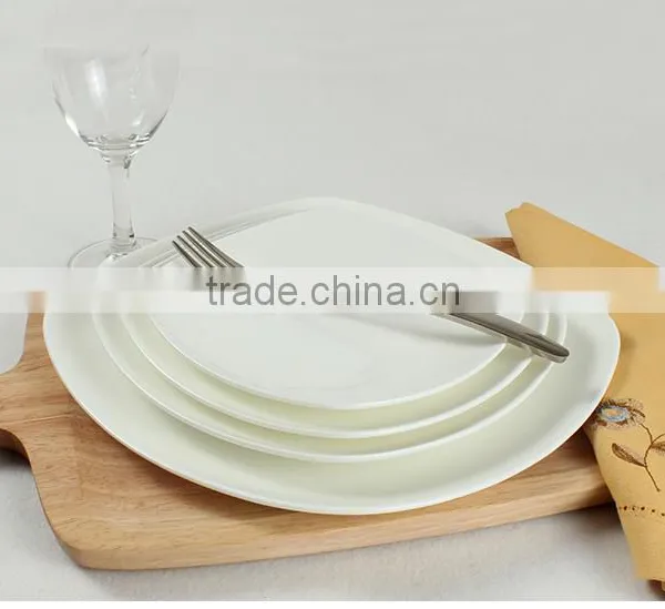 Haonai Hot Sale Product High Quality Square Shape Ceramic Plates Dishes photo-2