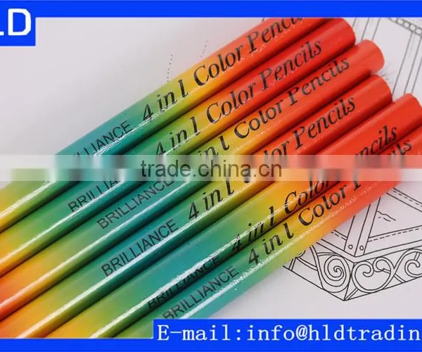 Hot Sales 7inch Triangle Four Color Lead Rainbow Wooden Color Pencils