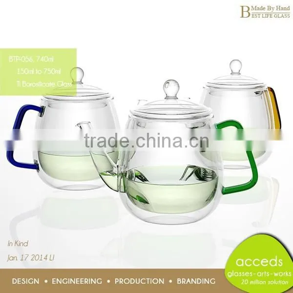 Low MOQ! Newest Design Pyrex Glass Foodgrade Modern Teapot Set photo-5