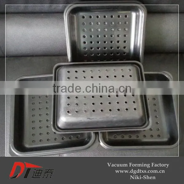 ABS of Dark Grey Rectangle Perforate Plastic Tray by Vacuum Forming photo-2