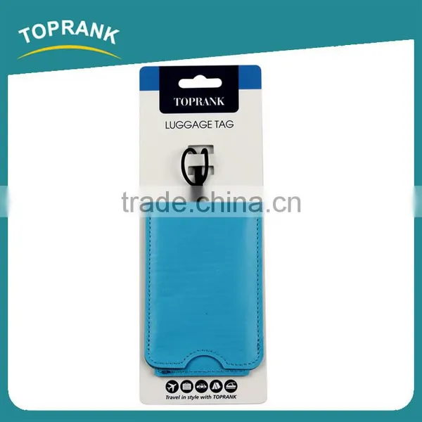 Toprank Hot Selling Customized Logo Personalized Blue Tag Luggage Pu Travel Pu Luggage Tag photo-2