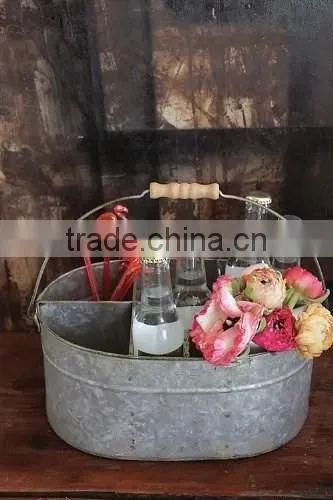6 Grids Portable Metal Kitchen Storage Box/Utensil Caddy/Picnic Collector/Beer Bucket/House Keeper photo-4