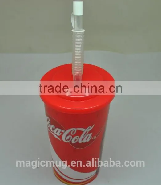 Single Wall Plastic Tumbler With Straw and Lid photo-2