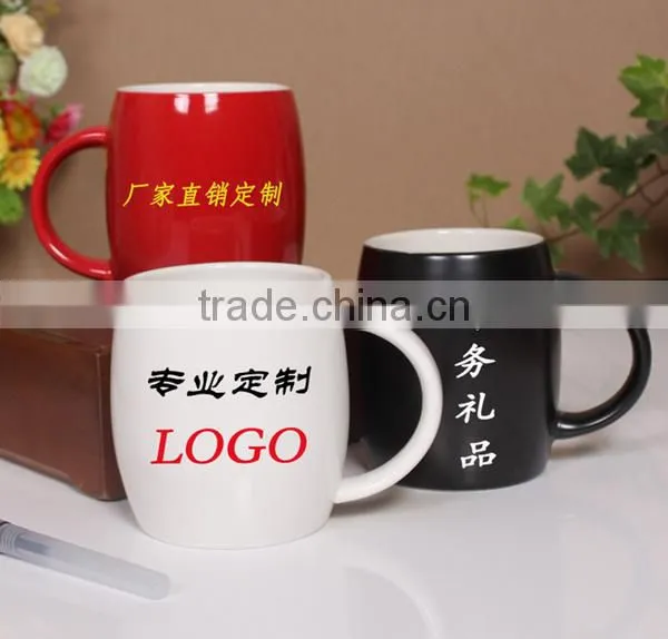 Cheap Promotional Customized 14oz Pottery Novelty Barrel Shaped Coffee Mug Cup photo-4