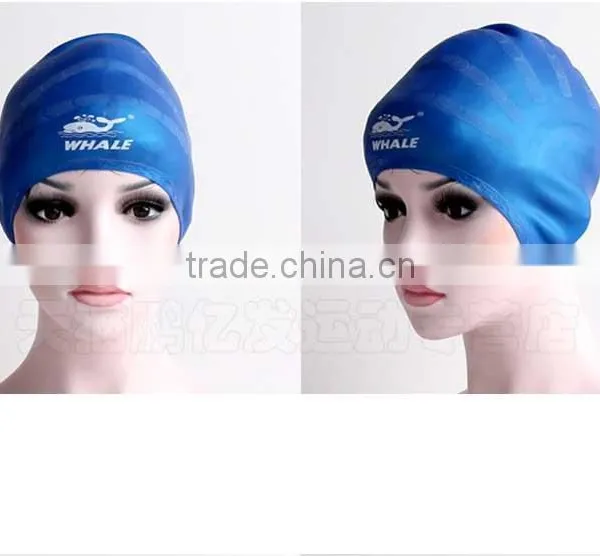 China Factory OEM Printing Adult Long Hair Ear Protection Silicone Swim photo-2